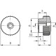 Knurled knob B.193/40 FP-M12 - brass boss, threaded hole, through hole