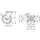 150mm polyurethane swivel wheel with mounting plate, load capacity 300 kg RE.FF-150-SBL