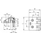 Hinge CFD.40 CH-4-p-M4x18 - bosses with threaded hole and threaded pins