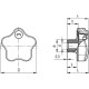 Knob with protection VLS.55 B-M8 - boss with threaded hole