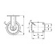 Fixed wheel fi 150mm plastic with mounting plate, load capacity 750 kg RE.F8-150-PSL-WH