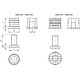 Insert for round profiles NDA.T-22-M12x30 - with adjustable foot, technopolymer