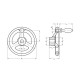 Multi-spoke handwheel GN 950.1-GG-160-B16-D - with revolving handle