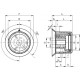 Control knob with knurled grip IZN.380/40 A-8+K - with triangular pointer