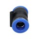 Straight, pass-through pneumatic plug-in connector for 4 mm hose, plastic