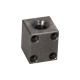 Trapezoidal nut, left, square, steel, with holes CQF 12X3L