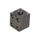 Trapezoidal nut, left, square, steel, with holes CQF 16X4L