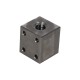 Trapezoidal nut, left, square, steel, with holes CQF 16X4L