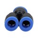 Pneumatic Y-type plug-in tee, for 4 mm hose, plastic