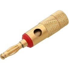 Large screw-on banana plug - red - gold