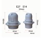 E14 lamp holder with thread and collar - white - Plastic socket