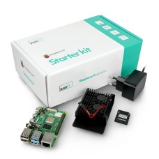 Raspberry Pi 4B WiFi 2GB RAM rinkinys su priedais - korpusas su dviem ventiliatoriais