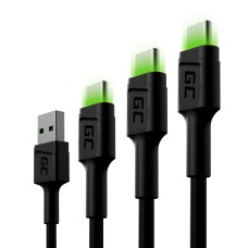 Green Cell USB-C Cable Set 3x QC 3.0 30cm 1.2 m 2 m 