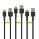 Green Cell USB-C cable set 3x QC 3.0 1.2 m 