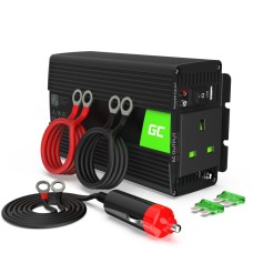 Green Cell® automobilio maitinimo keitiklio keitiklis nuo 24 V iki 230 V 500 W / 1000 W su USB ir JUNGTINIU PLUGU