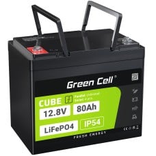 Green Cell CUBE LiFePO4 80Ah 12.8V 1024Wh Lithium Iron Phosphate Battery for Camper, Cleaning Equipment, Camping