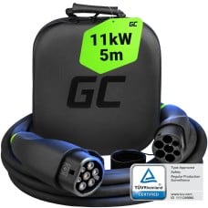 Green Cell GC Snap Type 2 EV įkrovimo kabelis 11kW 7m, skirtas Tesla Model Y 3 SX, VW ID.4, Kia EV6, Hyundai IONIQ 5, Ford Mach-E