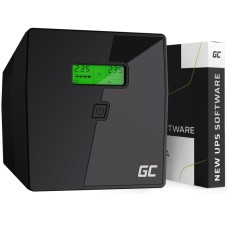 Green Cell Nepertraukiamo maitinimo šaltinis UPS 1000VA 600W su LCD ekranu EU VERSIJA 2x Schuko 2x IEC lizdai