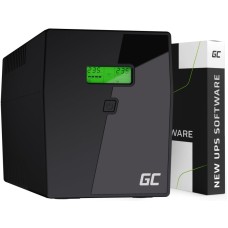 Green Cell nepertraukiamo maitinimo šaltinis UPS 1500VA 900W su LCD ekranu EU VERSIJA 4x Schuko lizdai