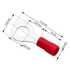 Insulated ring connection screw 10.5 - 100pcs