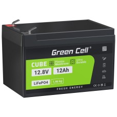 Green Cell LiFePO4 battery 12.8V 12Ah 153.6Wh LFP lithium battery 12V