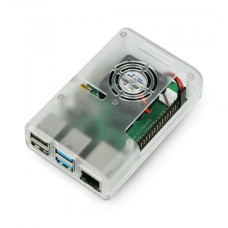 Raspberry Pi 4B case with fan - transparent