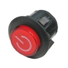 PBO-17AR switch - 230V 16A - bistable, illuminated red - round