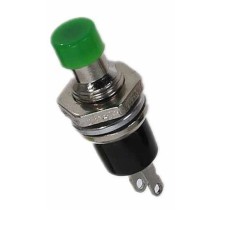 PBS-110 momentary button - green - 250V-1A/125V-3A - 7mm - round