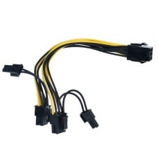 PCI-E 6-pin į 2x 6+2-pin 18AWG 20cm laidas