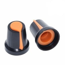 Potenciometro rankenėlė - velenas 6mm - aukštis 17mm - oranžinė - 1 vnt