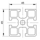 Profile 45x45 Light - 1000mm