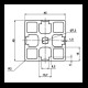 Aliuminio profilis 45x45mm - uždaras, 8mm lizdas - 1000mm