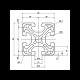 Aluminum profile 50x50mm - light, groove 10mm - 1000mm