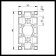 Aliuminio profilis 90x180 - 8mm lizdas - 1000mm