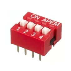 DIP  switch  4  silde  red  DIPTRONICS