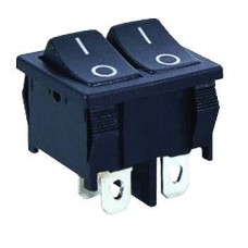 Rocker switch two position double cap DPST 4P 6A 250VAC