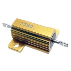 Wire wound resistor 10R 5% 25W+heatsink screwed