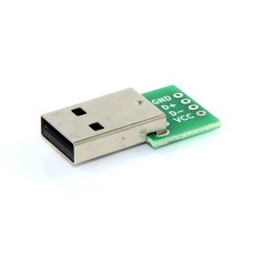 USB A kištukas kontaktinei plokštelei - USB tipo A kištukas