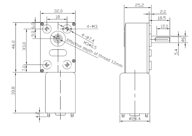 Dc Motor Jgy 370 12v 90rpm With Worm Gear Box